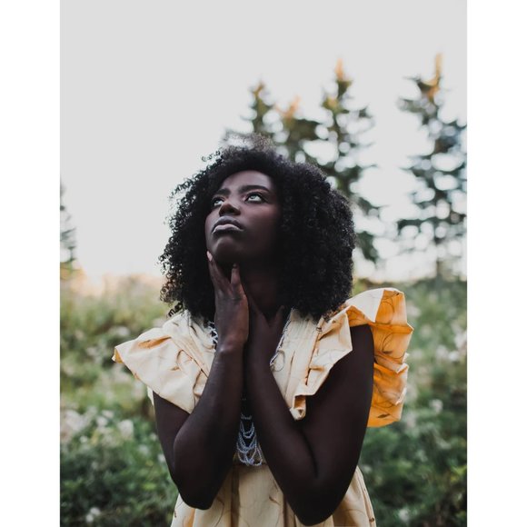 Women's Gold Hand Beaded Vintage Victorian Boho Style Ruffle Maxi Dress New - Picture 10 of 10